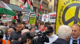 Thousands march in London in solidarity with Palestine and Lebanon on the first anniversary of the war between Israel and Hamas