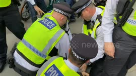 Police make arrests as pro-Palestine and pro-Israel protesters face off in London