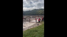 Mountain rescue team search and rescue operation in Buturovic Polje, Bosnia and Herzegovina after heavy flooding