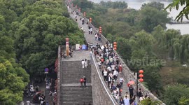 China: Tourists Enjoy The Ming Dynasty City Wall Scenic Spot in Nanjing