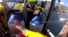 RNLI crew rescue walker who fell down 30ft cliff in Scotland