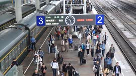 China: Tourists Return To Nanjing Railway Station