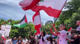 Pro-Palestinian protesters march through streets of Sydney