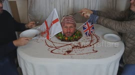My English gammon head on a plate