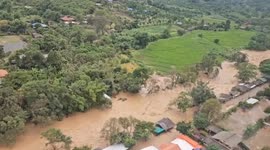 Villagers evacuate dozens of elephants as severe flood ravages wildlife sanctuary in northern Thailand
