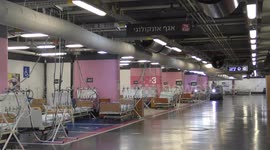 Beds, departments, operating rooms, at the largest underground hospital in the world at Rambam Health Care Campus which can withstand bombardment and missile attacks.