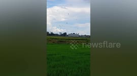 Tornado rips through homes and sweeps debris off the ground in the Philippines