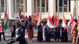 Pro-Palestine rally held in Indonesia marking 1 year since Israel's war with Hamas