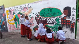 Street art collaboration to support Palestinian People In Bandung Indonesia