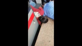 One-year-old boy rescued after falling into gap between train and platform