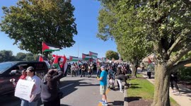 US: Protesters march from Pennsylvania Governor’s Residence to the State Capitol demanding an arms embargo  and divestment of state funds from Israel.
