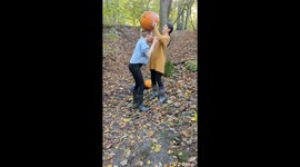 My sister nearly lost her head trying the viral pumpkin halloween trend