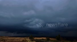 Lightning strike over Bakewell, Derbyshire, UK caught whilst filming a timelapse.