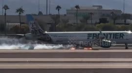 Plane fire during emergency landing at Harry Reid International Airport