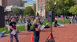 US: Demonstrations At Columbia University On First Anniversary Of Oct 7 Hamas Attack