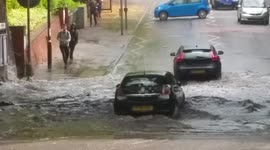 Heavy rainfall causes traffic chaos in Manchester