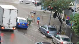 Trash Bin Runs a Red-Light  !