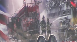 9-11 Never Forget mobile exhibit pulling into the Becker County Fair Grounds.