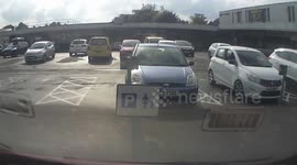 Dramatic car park crash