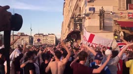 England fans chanting and singing in Marseille, France