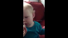 Baby's reaction after eating a Cheerio is epic