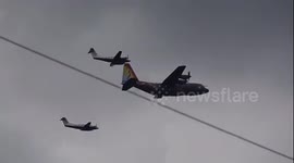 Urban view of royal flypast