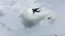 Military aircraft flypast over Essex for the Queen's 90th celebration