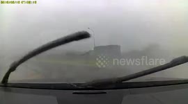 Mercedes driver crashes on a rainy day