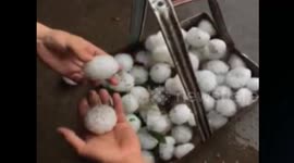 Tennis-ball sized hailstones smash up cars in northern China
