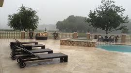 Sheeting Rain from Tropical Storm Colin at Casa Bella Estate, Odessa Florida