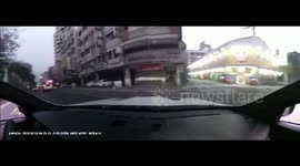 Car racing causing head-on collision in Taiwan