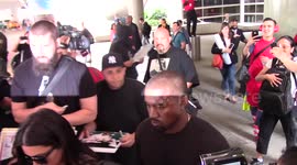 Kim Kardashian and Kanye West at LAX Airport in Los Angeles