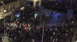 Clashes between England fans and police in Lille