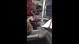 Euro 2016 England fans singing in the subway Lille