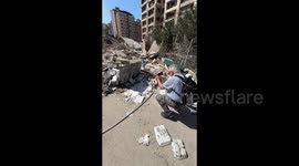 Lebanon: Destruction in the streets of Beirut after Israeli strike