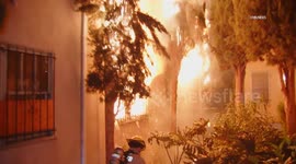 US, Los Angeles: West Hollywood Abandoned Apartment Fire