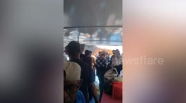 Fire rips through ferry carrying locals between islands in Indonesia