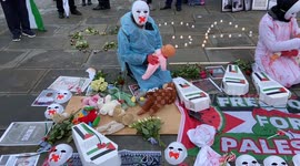 Vigil in London for over 41,000 people killed in Gaza on the first anniversary of the Israel-Hamas war