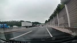 Perfectly Placed State Trooper Catches Early Merger