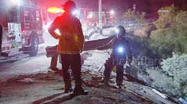 US, Los Angeles: Hollywood Hills West Porsche Crashes Off Mulholland