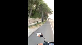 Reckless motorbike riders fall in Sluke, Central Java