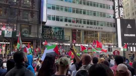 US: Protest for Palestine at Times Square in New York