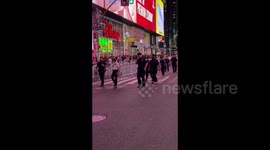 US: Police presence during protests for Palestine and Israel in New York