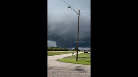 Dangerous tornado from outer bands of Hurricane Milton seen in Clewiston, Florida