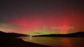 Aurora Borealis time-lapse over Rockport Reservoir, Utah