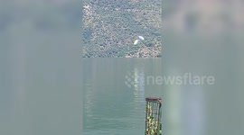 SDRF rescues paraglider after he falls into lake during training in northern India