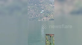 India: SDRF rescues paraglider after he falls into lake during training in northern India