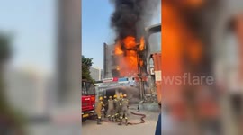 India: Fierce fire engulfs three-story building in northern India, firefighters battle for hours