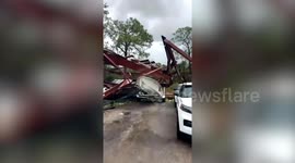 Tornado destroys St. Lucie County Sheriff's Office structure in Fort Pierce, Florida
