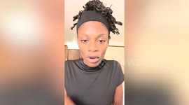 Deaf woman shows the